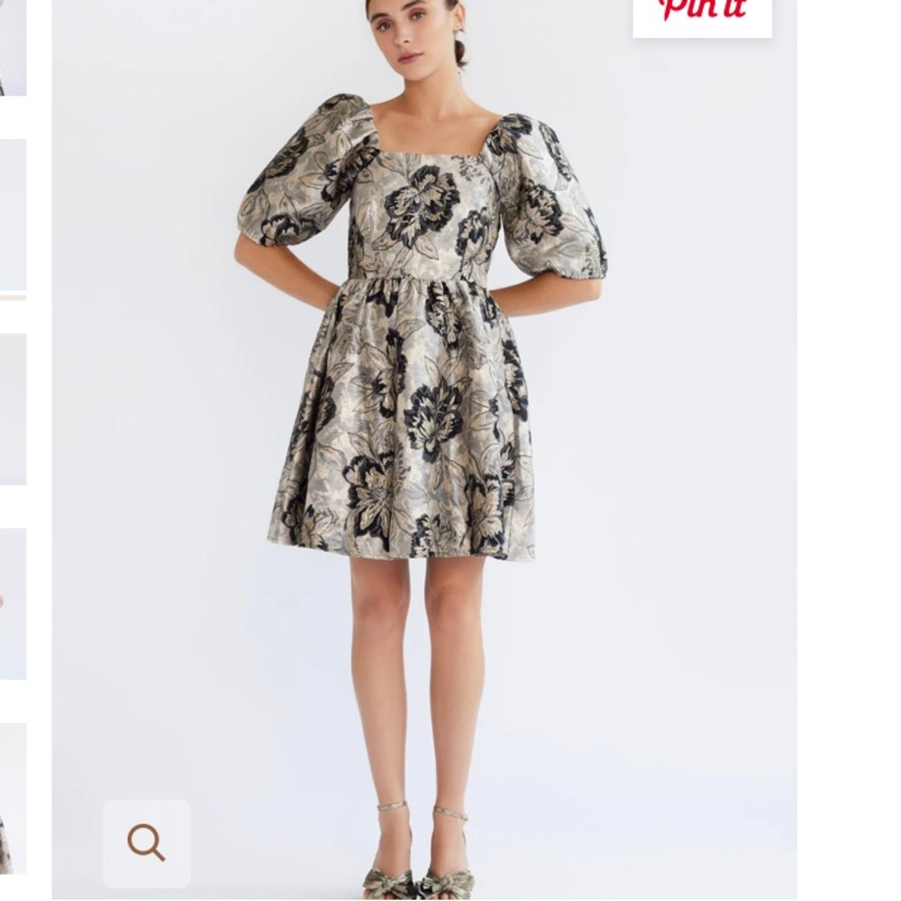 Mille Nina Dress In Black Brocade Size XS